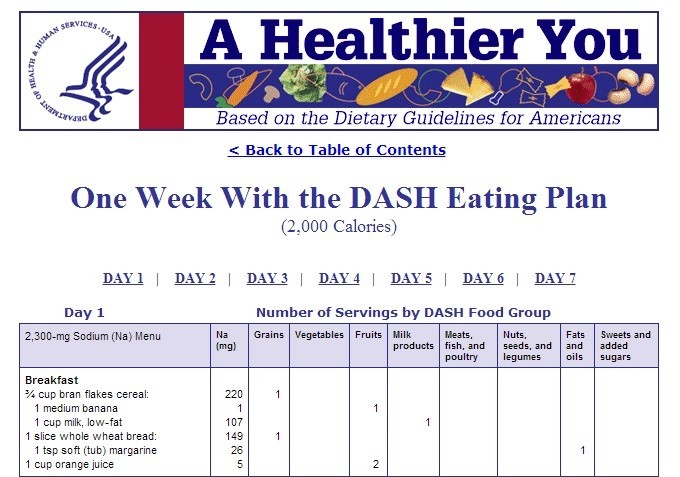 Dash Diet Food Options