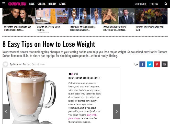 cosmopolitan on losing weight