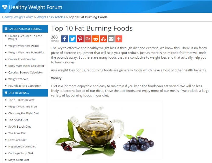 healthyweightforum on fat burning foods
