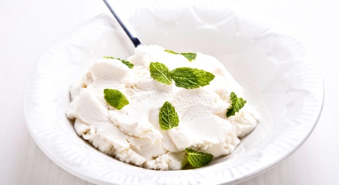 bowl of ricotta cheese