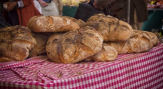 bread on table