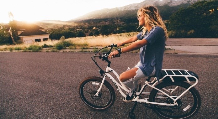 hipster on bike