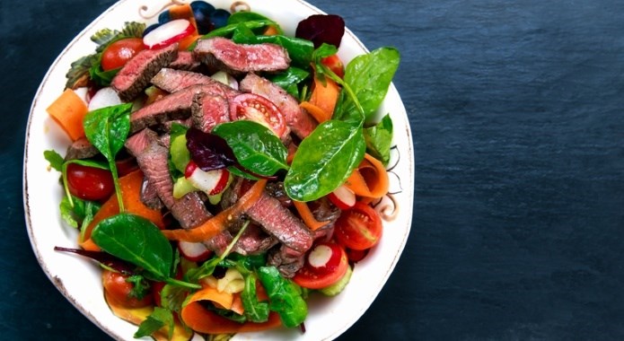 salad with meat