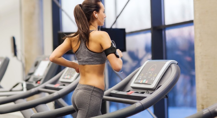 woman on treadclimber