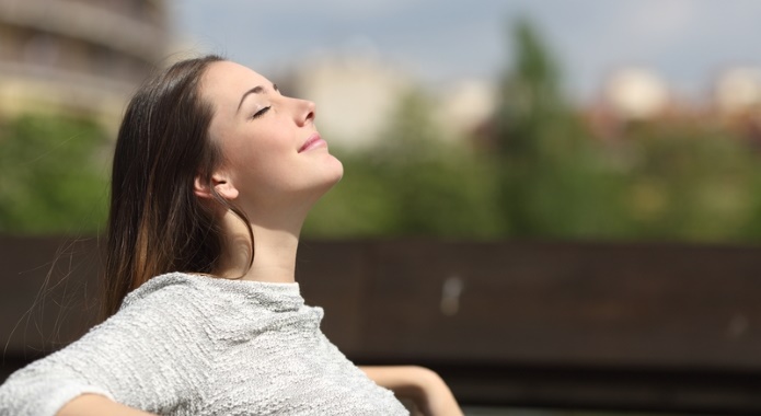 woman with easy breathing