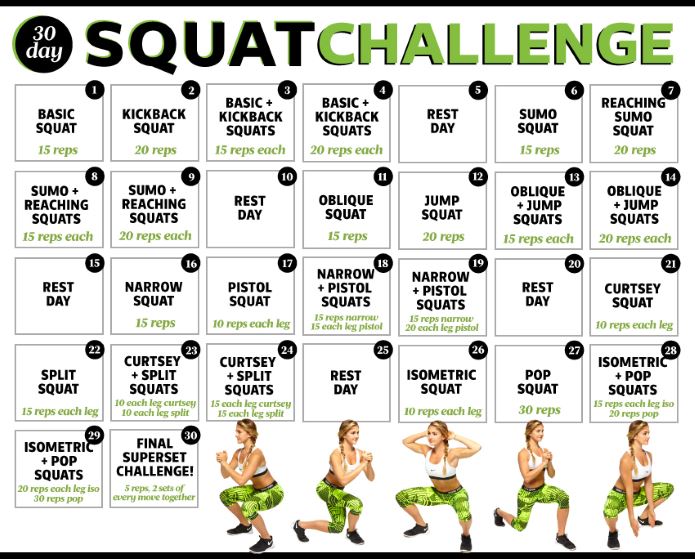 fitnessmagazine squat challenge calendar