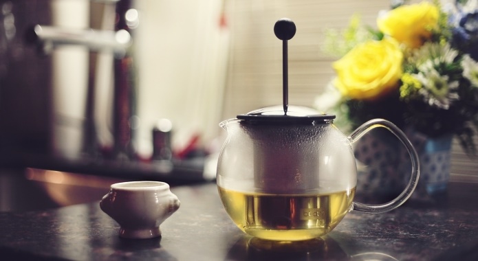 pot of green tea