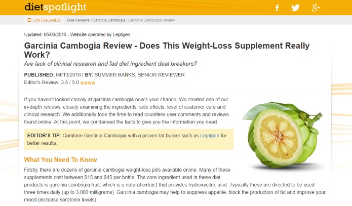 dietspotlight on garcinia cambogia