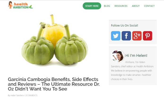 health ambition on garcinia