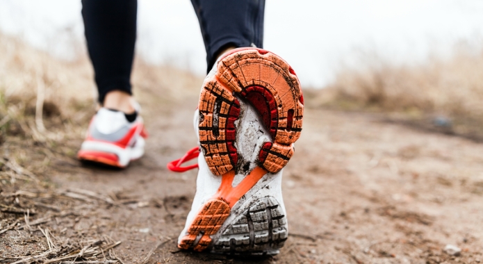 woman in walking shoes